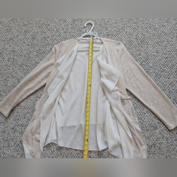 NWOT Pebble&Stone Lightweight Open-Front Cardigan/Jacket/Sweater W/ Sheer Panels - Picture 8 of 12